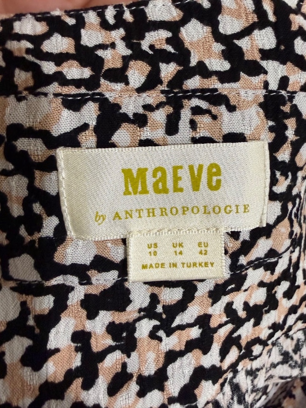 Maeve by Anthropologie Short Sleeve Button Down Blaise Top Size 10 - Picture 7 of 8